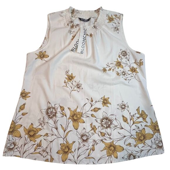 BloomChic Blouse Womens 14/16 Floral Boho Relaxed Top Shirring Cottage Shirt - Picture 5 of 10